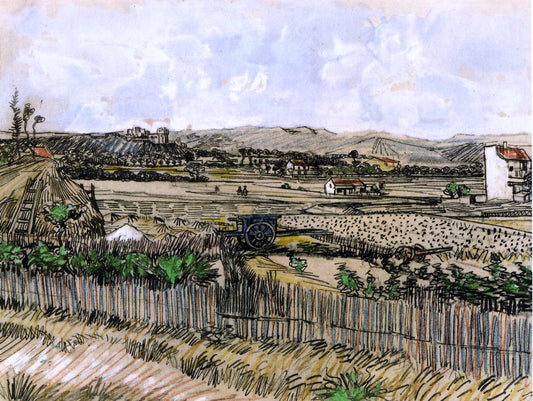  Vincent Van Gogh Harvest in Provence, at the Left Montmajour - Canvas Print