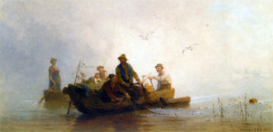  Julius Noerr Hauling in the Nets - Canvas Print