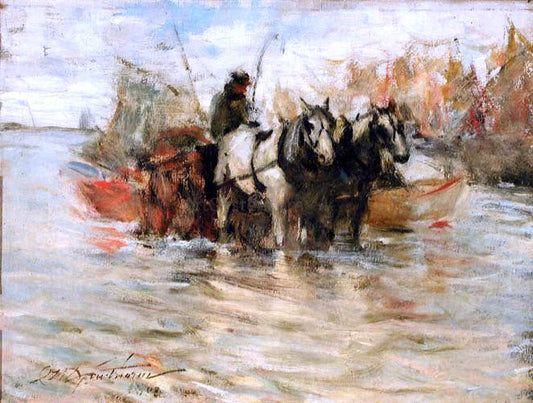  Charles Webster Hawthorne Hauling Seaweed - Canvas Print