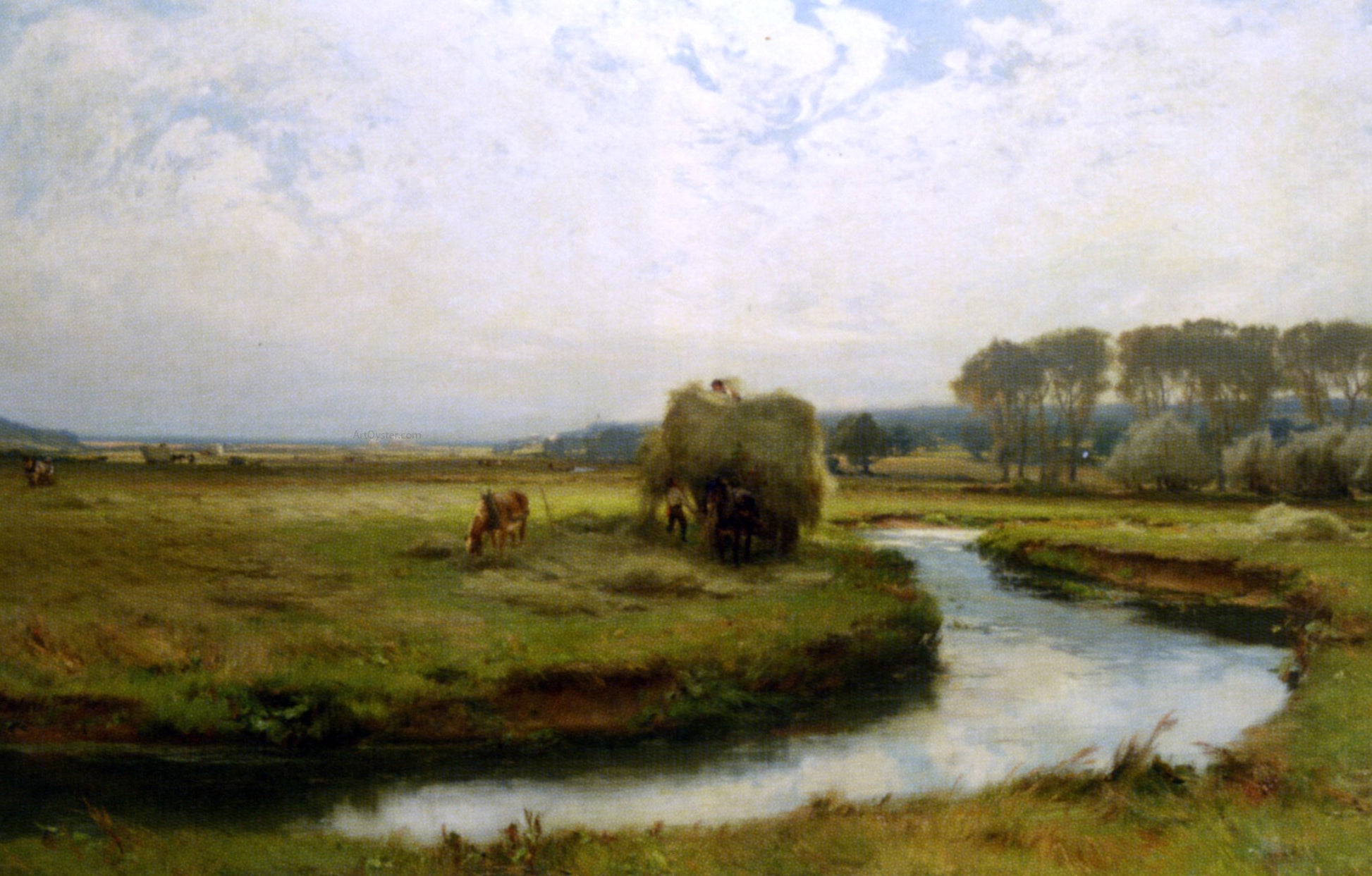  David Farquharson Haymaking - Seaton Marsh - Devon - Canvas Print