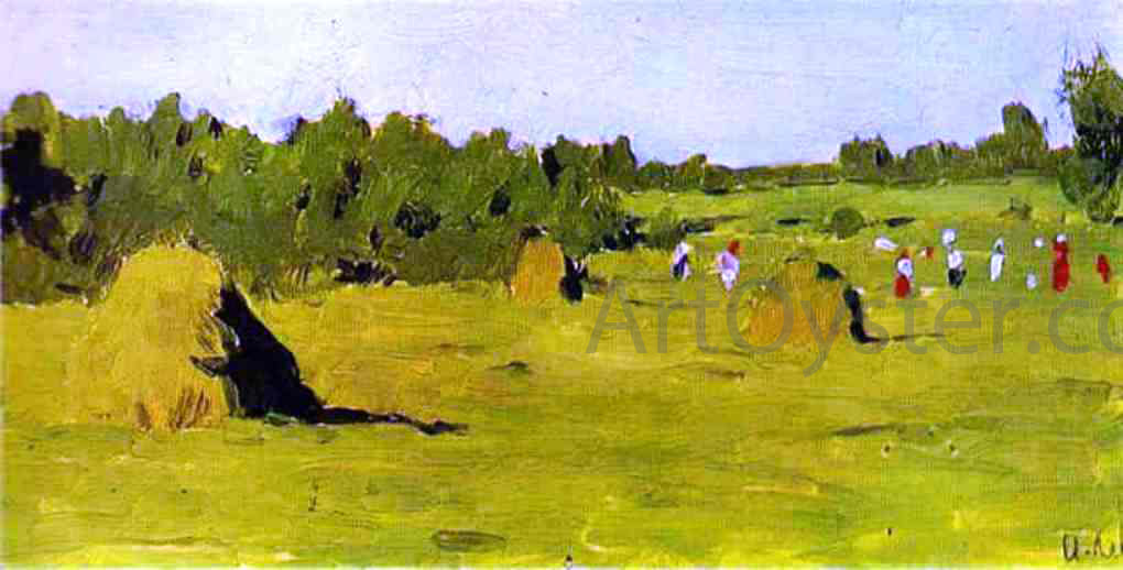  Isaac Ilich Levitan Haymaking, Study - Canvas Print