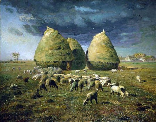  Jean-Francois Millet Haystacks: Autumn - Canvas Print