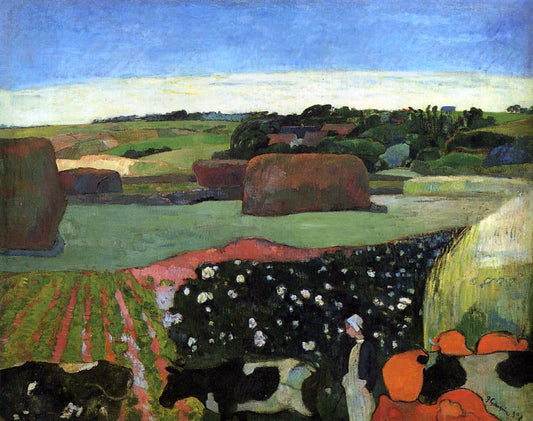  Paul Gauguin Haystacks in Britanny (also known as The Potato Field) - Canvas Print