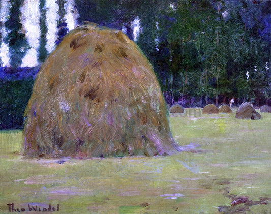  Theodore Wendel Haystacks in Giverny, France - Canvas Print