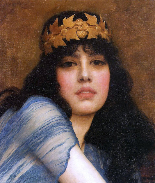  John William Godward Head of a Girl (also known as The Priestess) - Canvas Print
