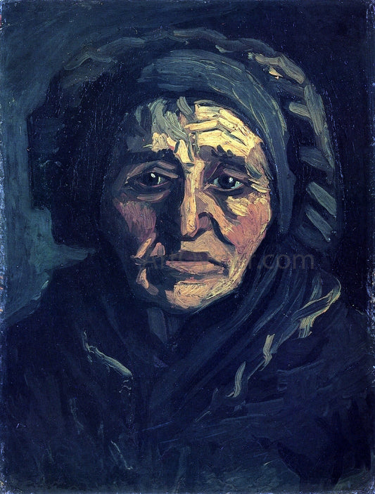  Vincent Van Gogh Head of a Peasant Woman with a Greenish Lace Cap - Canvas Print
