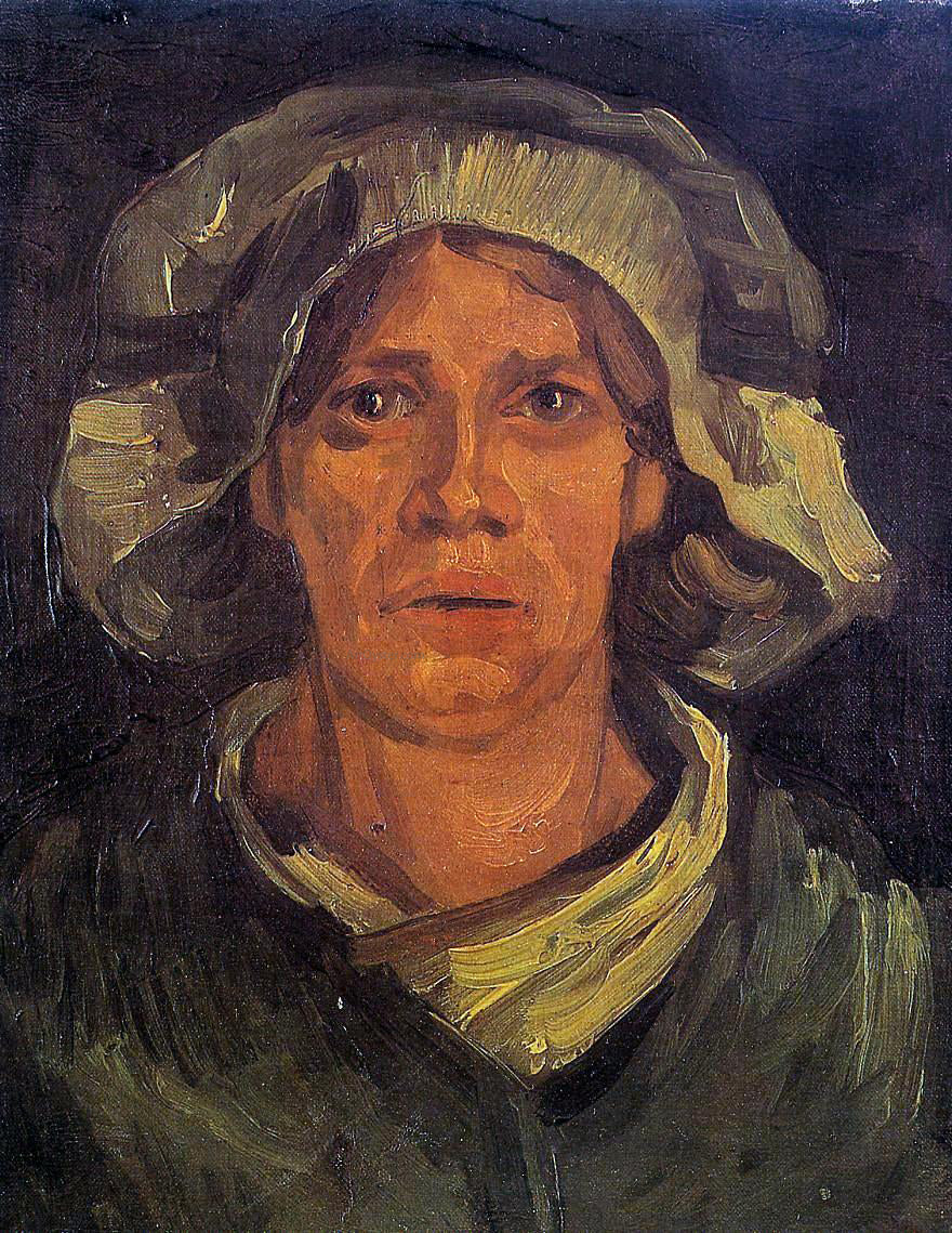  Vincent Van Gogh Head of a Peasant Woman with White Cap - Canvas Print