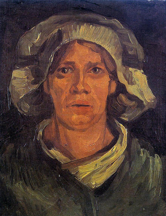  Vincent Van Gogh Head of a Peasant Woman with White Cap - Canvas Print
