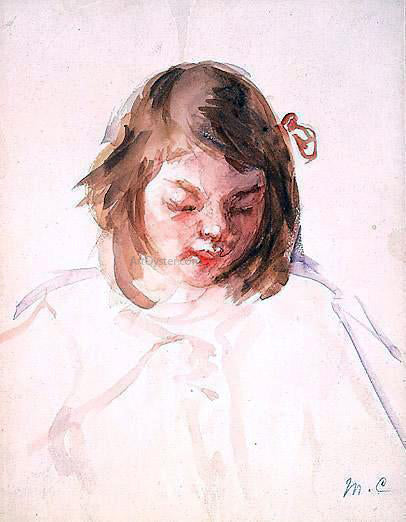  Mary Cassatt Head of Francoise Looking Down (no.4) - Canvas Print