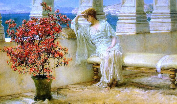  Sir Lawrence Alma-Tadema Her Eyes are with Her Thoughts and They are Far Away - Canvas Print