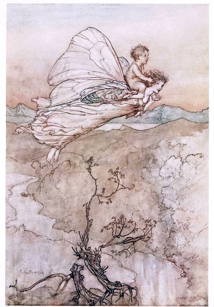  Arthur Rackham ...her fairy sent to bear him to my bower in fairy land (also known as her fairy sent) - Canvas Print