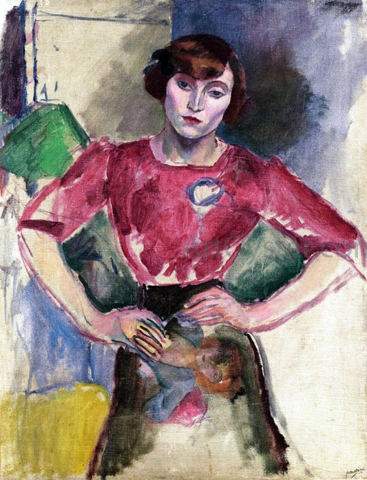  Jules Pascin Hermine in a Red Blouse - Canvas Print