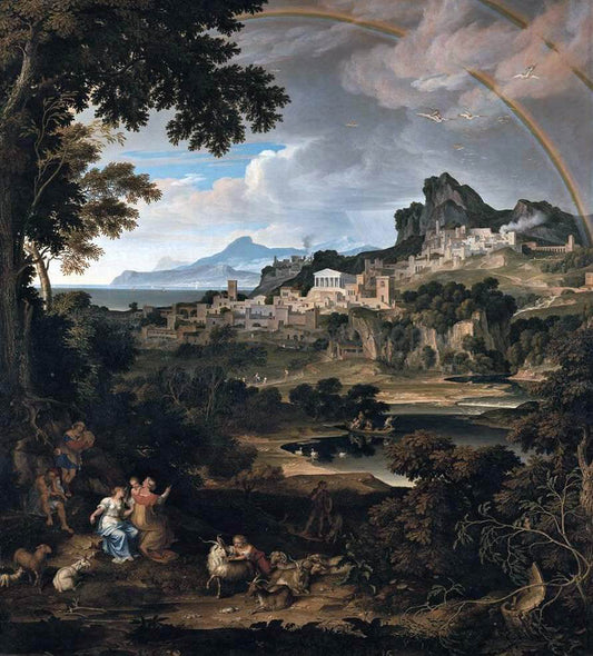  Joseph Anton Koch Heroic Landscape with Rainbow - Canvas Print