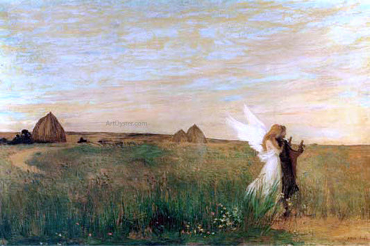  Edmond Francois Aman-Jean Hesiod Listening to the Inspiration of the Muse - Canvas Print