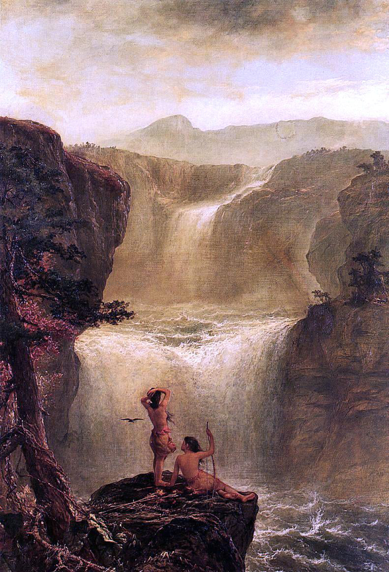  Jerome B. Thompson Hiawatha and Minnehaha on Their Honeymoon - Canvas Print