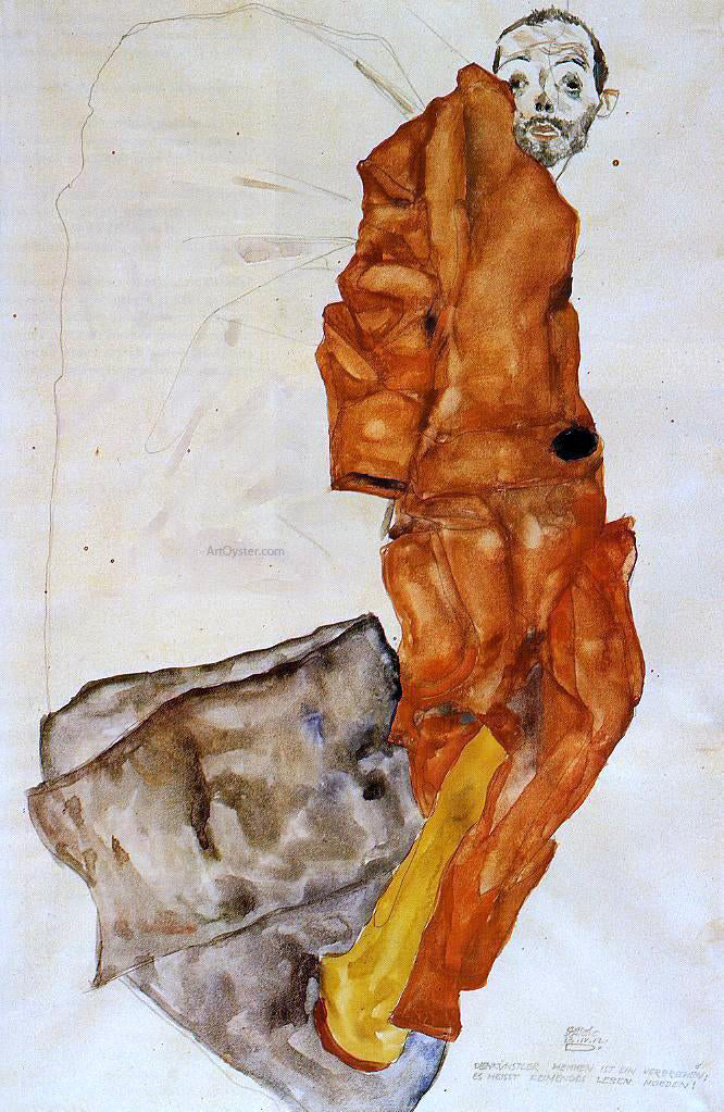  Egon Schiele Hindering the Artist is a Crime, It is Murdering Life in the Bud! - Canvas Print