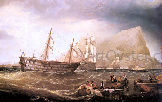  Charles Keith Miller HMS Victory Being Towed into Gibraltar by HMS Neptune After the Battle of Trafalgar - Canvas Print
