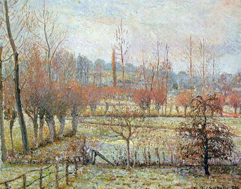  Camille Pissarro Hoarfrost, Morning (also known as Snow Effect in Eragny) - Canvas Print