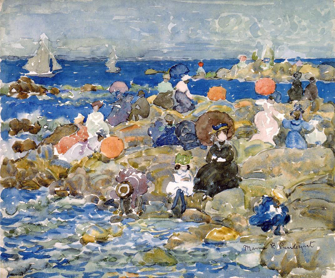  Maurice Prendergast A Holiday, Nahant - Canvas Print