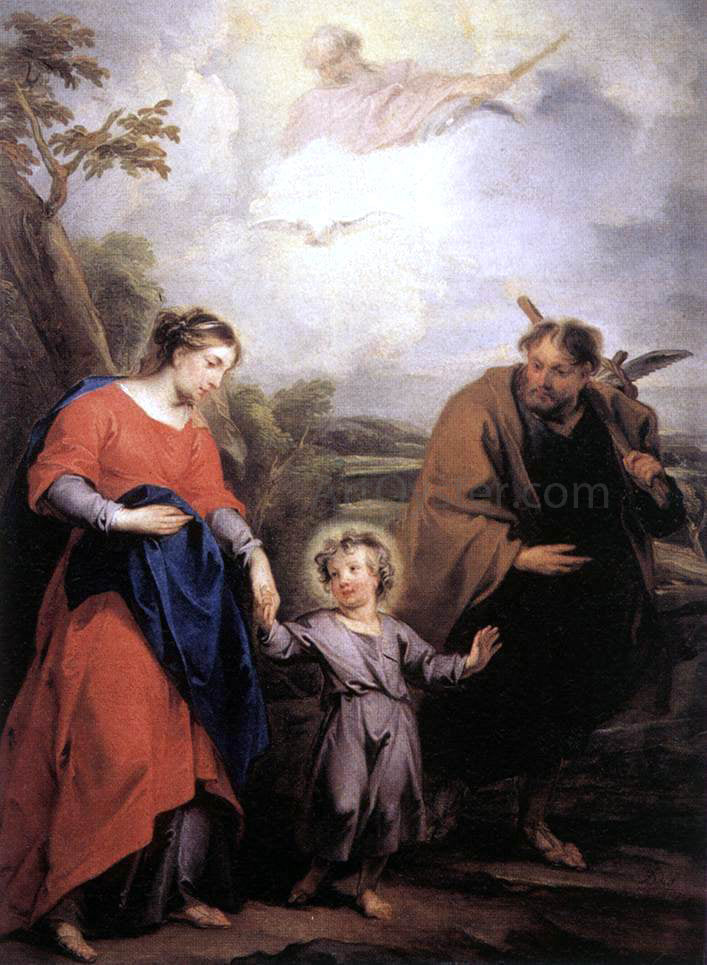  Jacob De Wit Holy Family and Trinity - Canvas Print