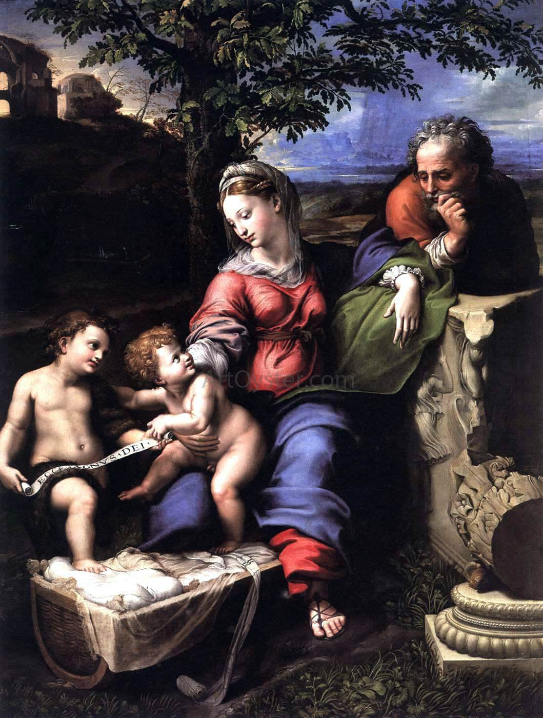  Raphael Holy Family Below the Oak - Canvas Print