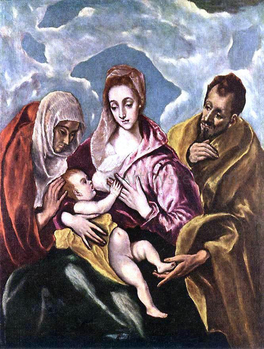  El Greco Holy Family with St Anne - Canvas Print