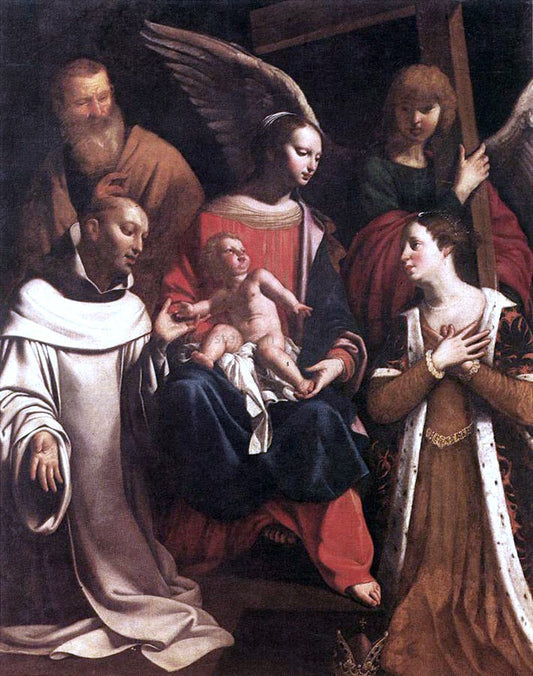  Guy Francois Holy Family with St Bruno and St Elisabeth - Canvas Print
