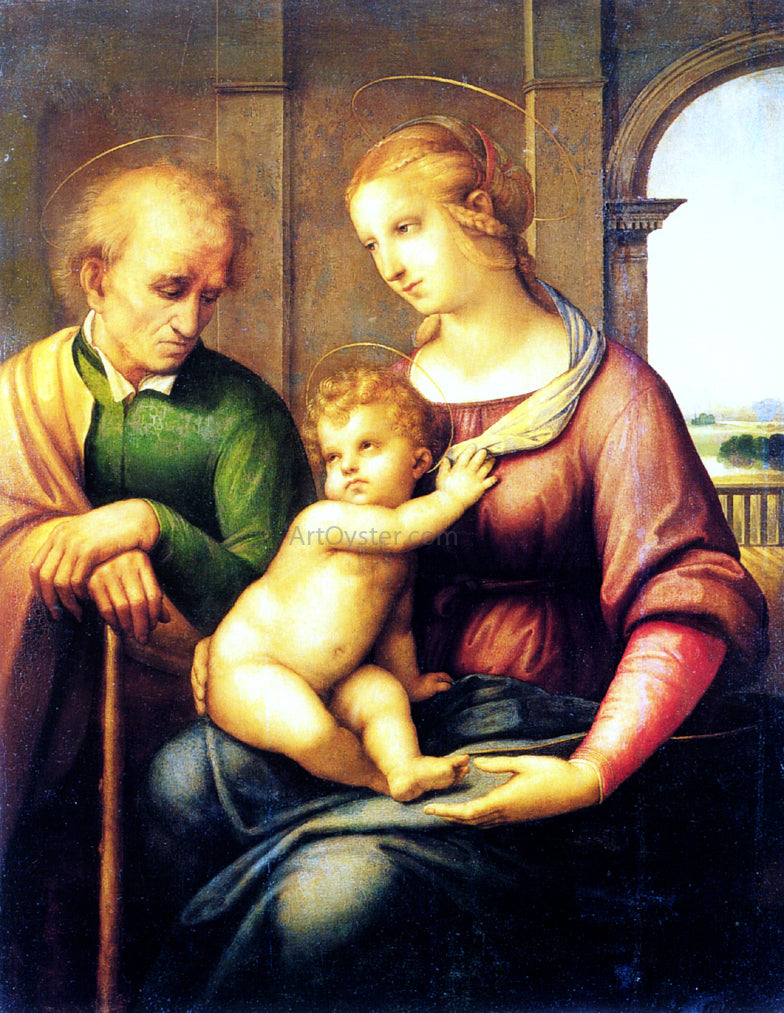  Raphael Holy Family with St. Joseph (also known as Madonna with Beardless St. Joseph) - Canvas Print