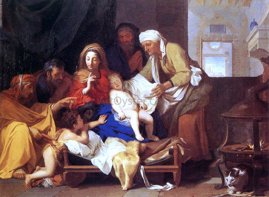  Charles Le Brun Holy Family with the Adoration of the Child - Canvas Print