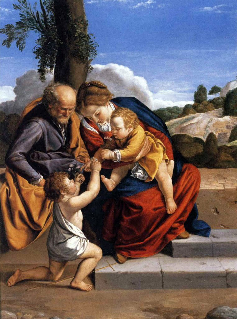  Orazio Gentileschi Holy Family with the Infant Saint John the Baptist - Canvas Print