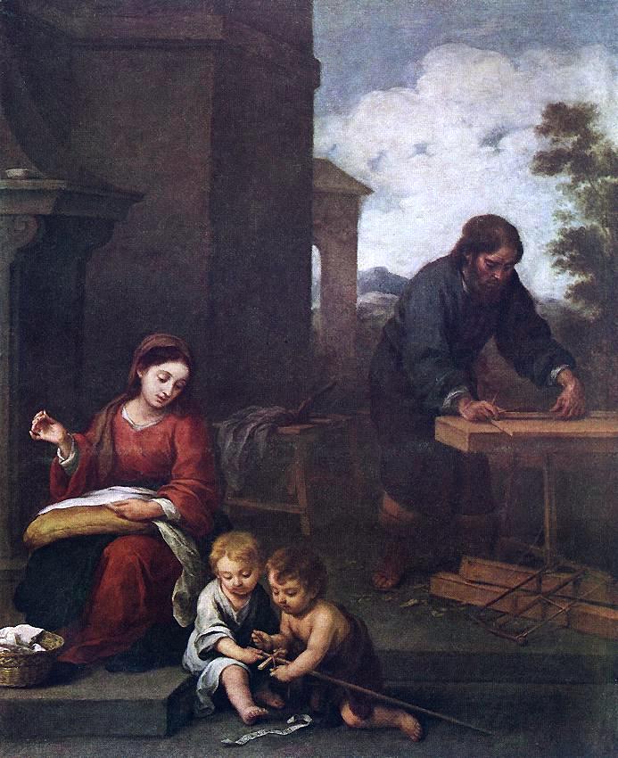  Bartolome Esteban Murillo Holy Family with the Infant St John - Canvas Print