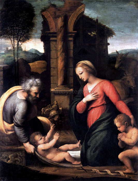  Giovan Francesco Penni Holy Family with the Infant St John - Canvas Print