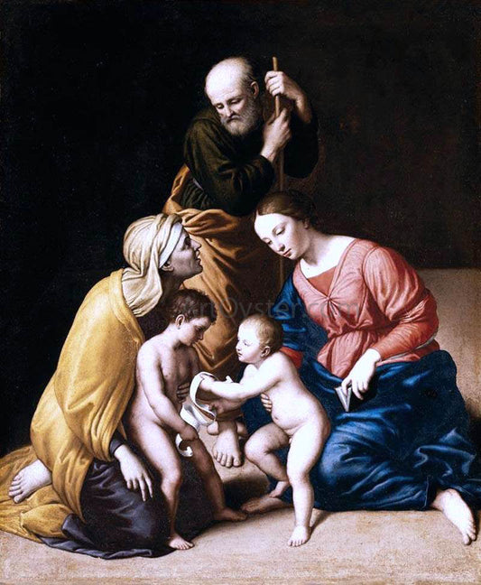  Sassoferrato Holy Family with the Infant St John the Baptist and St Elizabeth - Canvas Print
