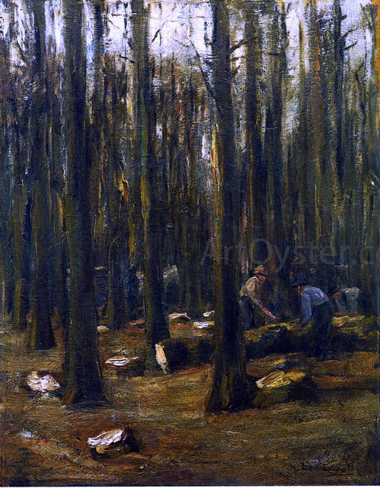  Max Liebermann Holzhacker im Inneren eines Waldes - Canvas Print