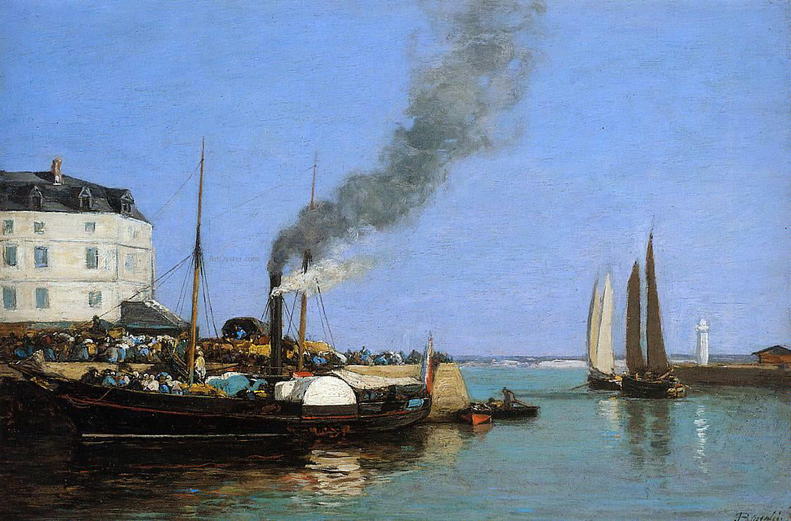  Eugene-Louis Boudin Honfleur, the Jetty - Canvas Print