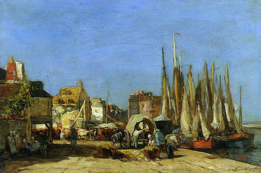  Eugene-Louis Boudin Honfleur, the Quarantine Dock and the Cattle Market - Canvas Print