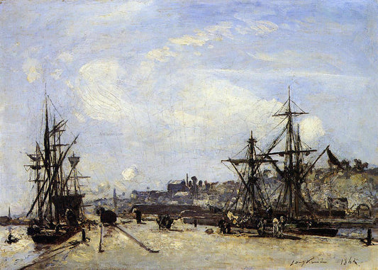  Johan Barthold Jongkind Honfleur, the Railroad Dock - Canvas Print