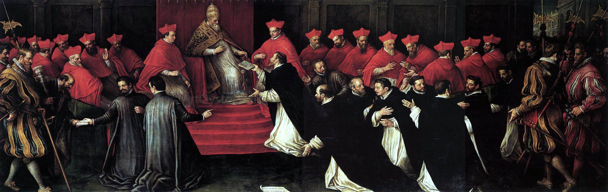  Leandro Bassano Honorius III Approving the Rule of St Dominic in 1216 - Canvas Print