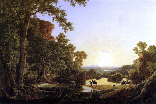  Frederic Edwin Church Hooker and Company Journeying through the Wilderness from Plymouth to Hartford, in 1636 - Canvas Print