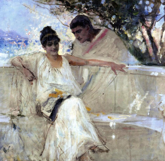  Albert Edelfelt Horace and Lydia (study) - Canvas Print