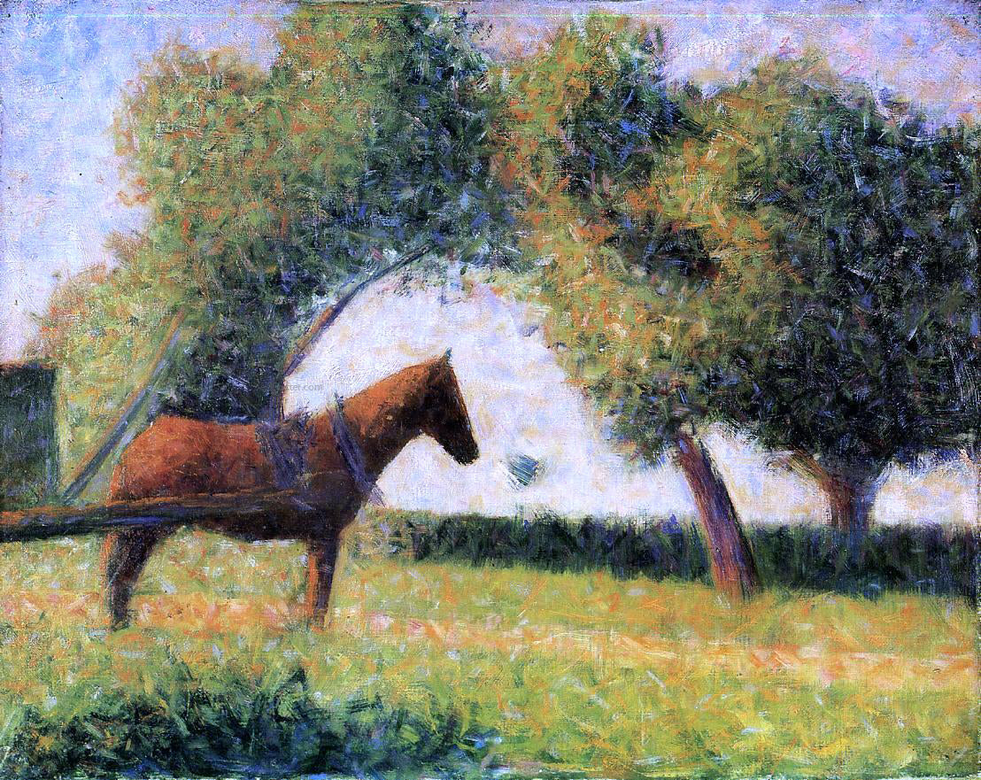  Georges Seurat Horse and Cart - Canvas Print