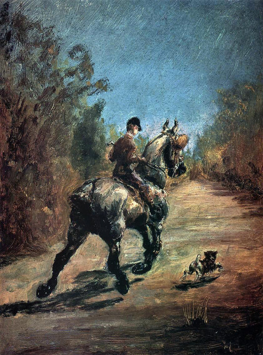  Henri De Toulouse-Lautrec Horse and Rider with a Little Dog - Canvas Print