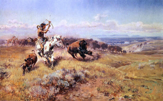  Charles Marion Russell Horse of the Hunters (also known as Fresh Meat) - Canvas Print
