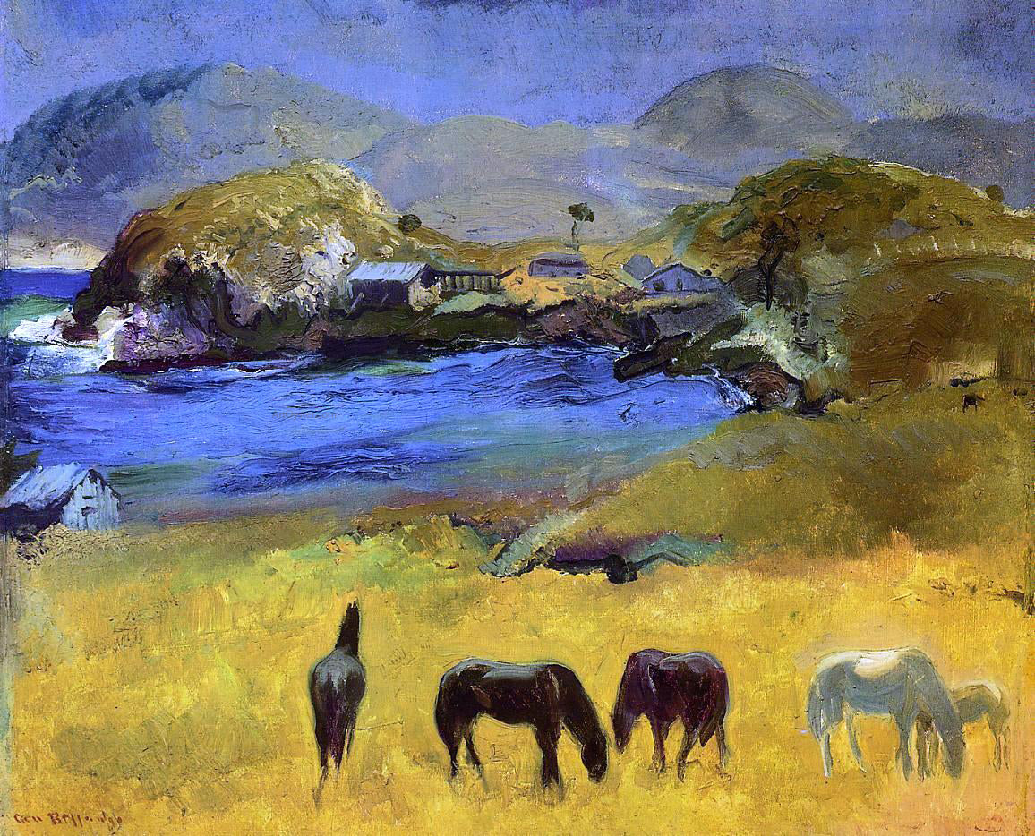  George Wesley Bellows Horses, Carmel - Canvas Print