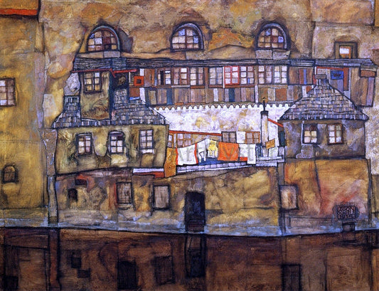  Egon Schiele House on a River (also known as Old House I) - Canvas Print