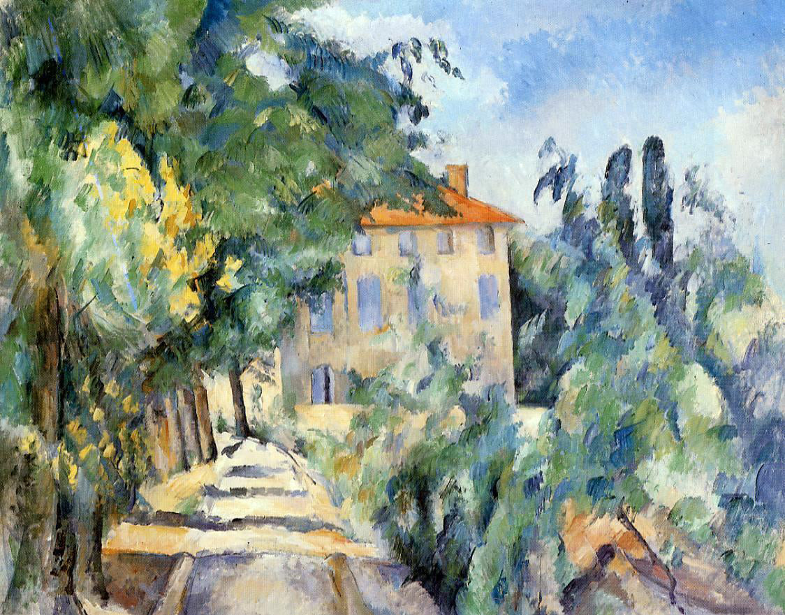  Paul Cezanne A House with Red Roof - Canvas Print