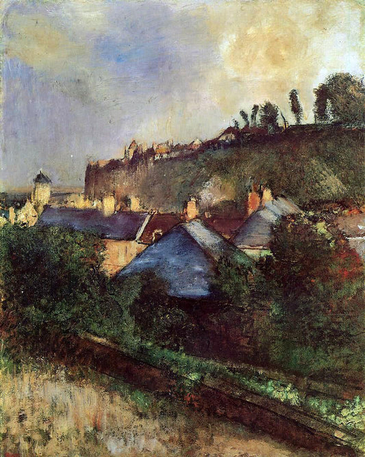  Edgar Degas Houses at the Foot of a Cliff (also known as Saint-Valery-sur-Somme) - Canvas Print