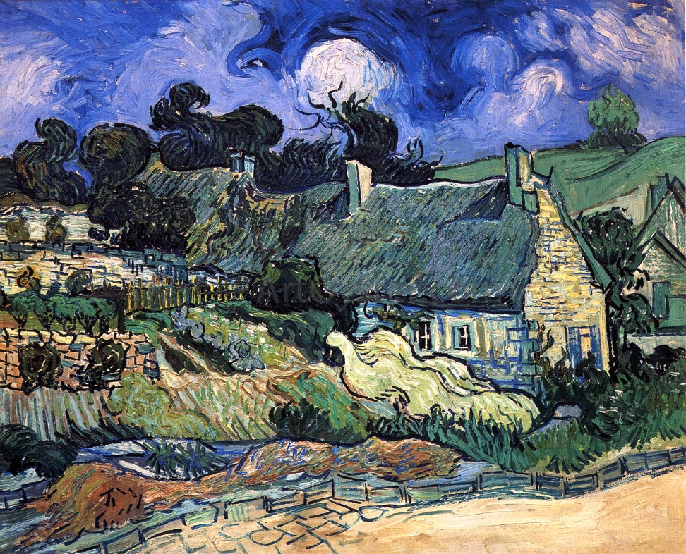  Vincent Van Gogh A House with Thatched Roofs, Cordeville - Canvas Print