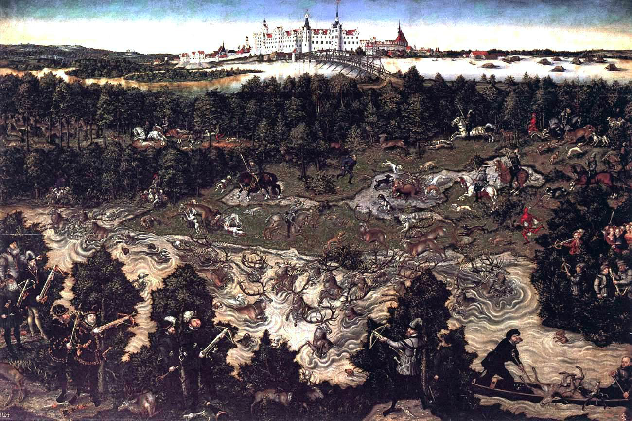  The Elder Lucas Cranach Hunt in Honour of Charles V at the Castle of Torgau - Canvas Print