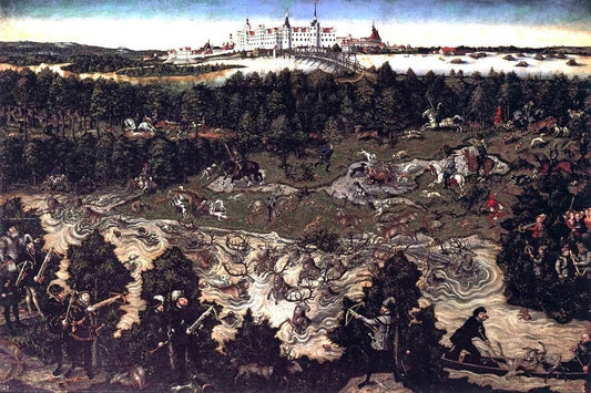  The Elder Lucas Cranach Hunt in Honour of Charles V at the Castle of Torgau - Canvas Print